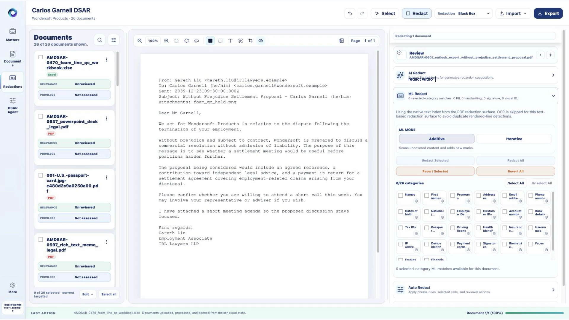 RedactAgent spreadsheet redaction software for Excel and CSV files